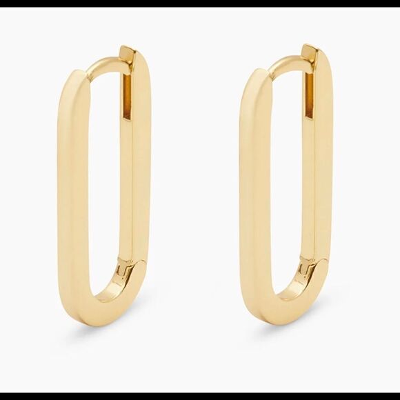 COPY - - O oval huggies | Real gold earrings | Parker earrings | 14k real gold … - Picture 2 of 16